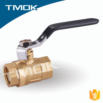 Yuhuan factory TMOK, single long handle DN32 sand blasted nature color 90 degree shut off/on brass ball valve